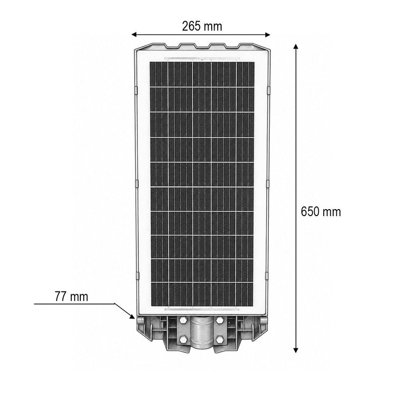 Lampione stradale solare a LED da 500 W con pannello solare da 25 W, batteria LiFePO4 da 20.000 mAh, sensore di movimento, telecomando e supporto per palo (IP65) Breckner Germany