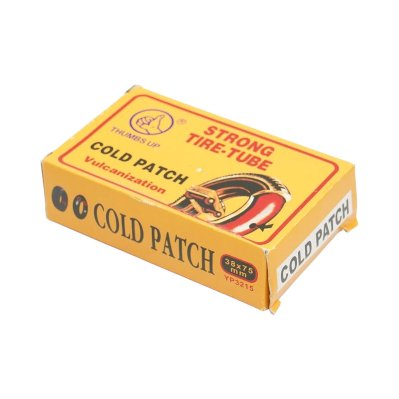 Set di 12 toppe ovali per la vulcanizzazione di pneumatici e camere d'aria (38x75 mm) + 1 tubetto di adesivo (20 ml)