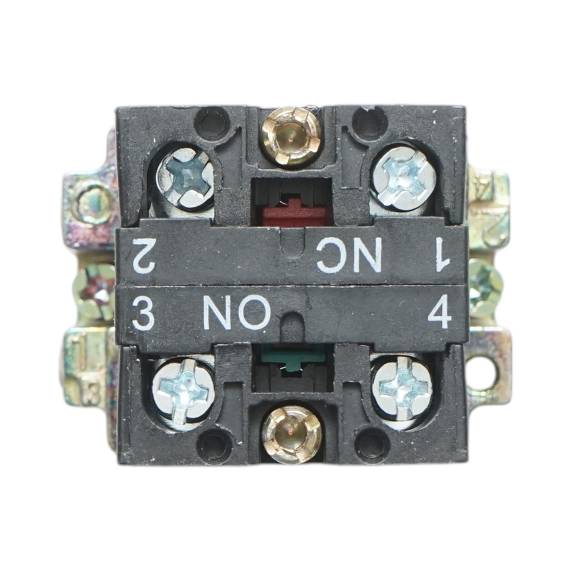 Pulsante in metallo nero con ritorno 1NO+1NC, 400V/10A, LAY5 Breckner Germany