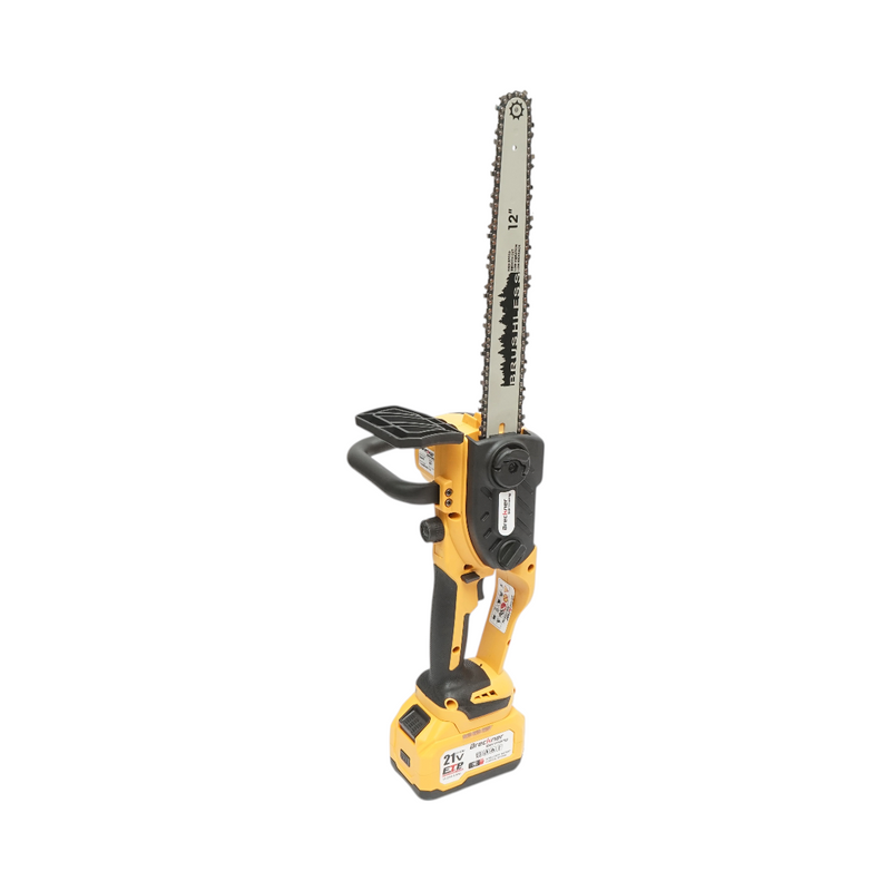 Motosega elettrica professionale da 1060 W con due batterie agli ioni di litio da 21 V e 6 Ah, motore brushless e barra da 12 pollici (300 mm). Breckner Germany