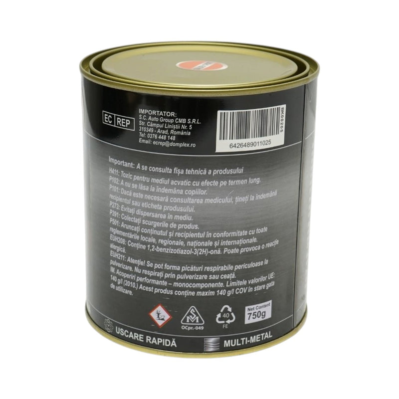 Smalto anticorrosivo 3 in 1, Giallo Sport, 750 g, per metallo, applicabile direttamente sulla ruggine, a base d'acqua. Breckner Germany