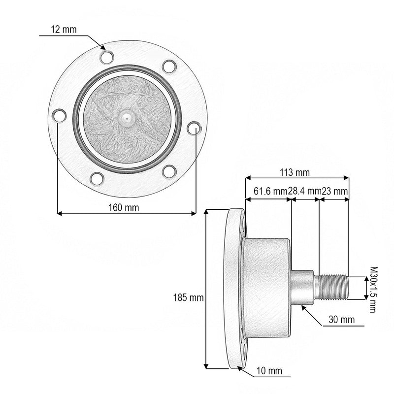 Gruppo cuscinetto disco destro completo Lemken (codici OEM 5554502, 55510014)