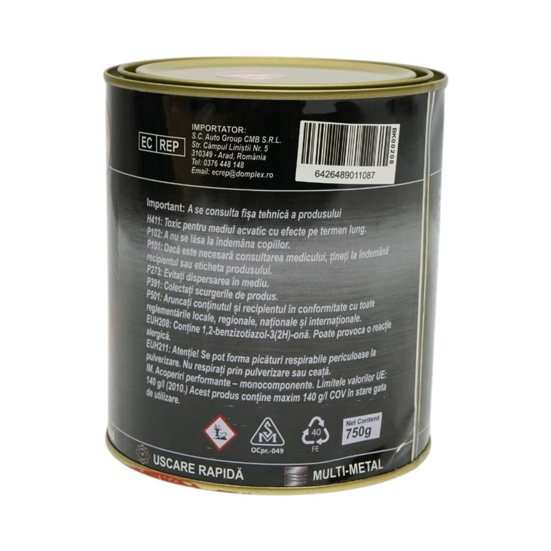 Smalto anticorrosivo 3 in 1 a base d'acqua per metalli, rosso RAL 2002, 750 g – applicazione diretta sulla ruggine Breckner Germany
