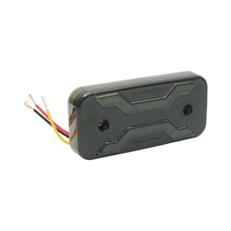 Luce di ingombro laterale a LED 12V-24V, lente giallo fumé, 2 funzioni, modello X NEON, 30 LED, 110x52x16 mm Breckner Germany