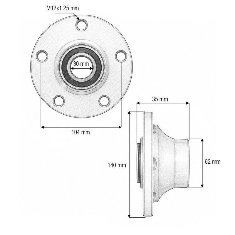 Cuscinetto completo per seminatrice Väderstad, codice OEM 420832, PL-140