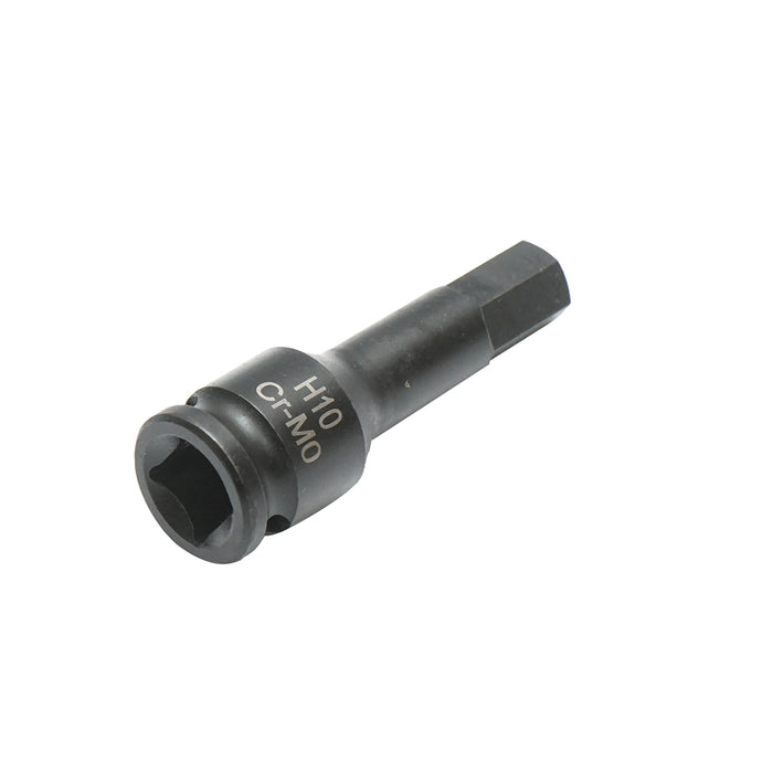 Chiave a bussola a impatto esagonale H10, 60 mm, quadrata 3/8 Cr-Mo