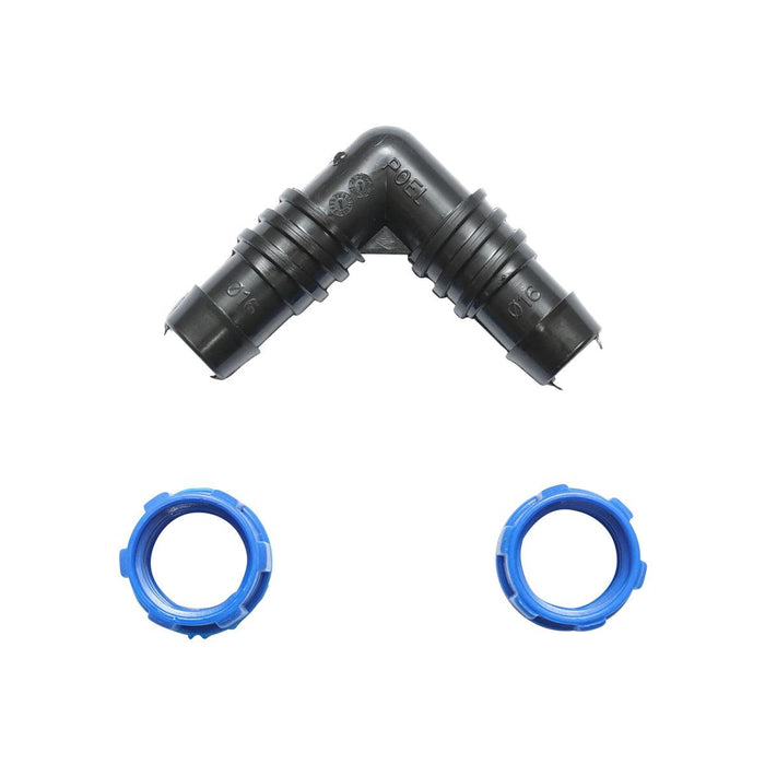 Adattatore a Gomito per Irrigazione a Goccia Gomito connettore per tubo di irrigazione 16x16mm per sistemi di irrigazione a goccia