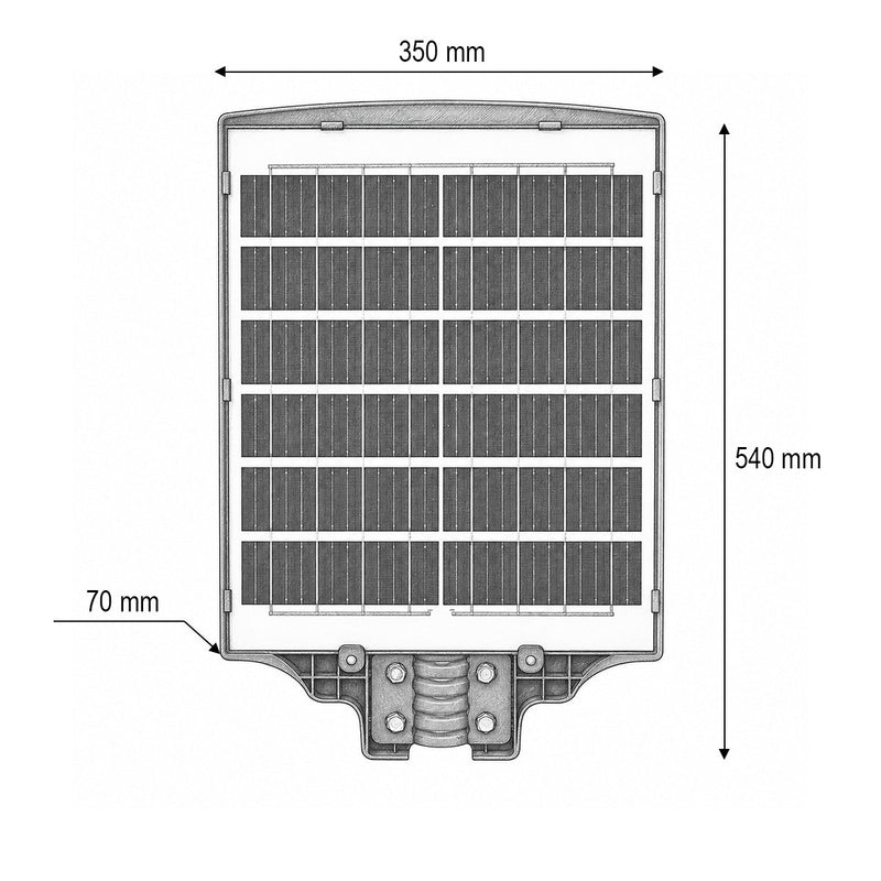 Lampione stradale solare a LED da 500 W con pannello solare da 15 W, batteria LiFePO4 da 15.000 mAh, sensore di movimento, telecomando e supporto per palo (IP66) Breckner Germany