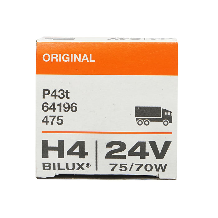 Lampadina alogena (Osram) H4 24V 75/70W BILUX P43T
