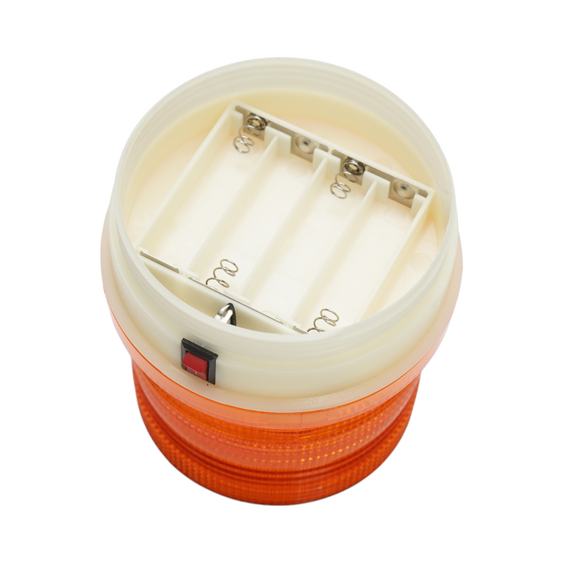 Lampeggiatore stroboscopico LED wireless portatile (24 SMD), 6 V CC (alimentato da 4 batterie AA da 1,5 V), con base magnetica.