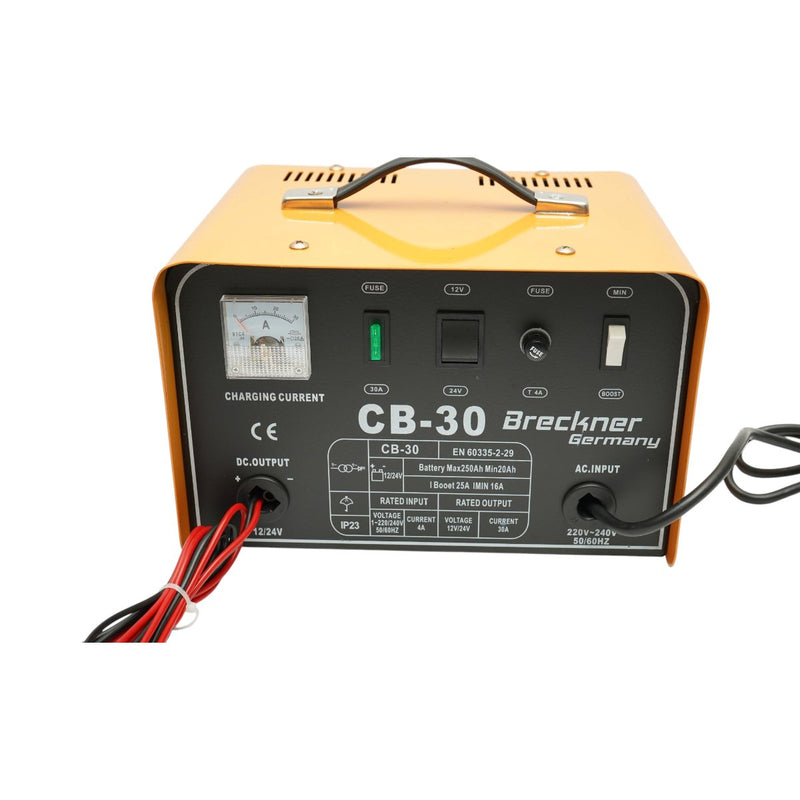 Caricabatterie per auto 12V/24V, 30A, 400W con funzione Boost per batterie da 20-250Ah (CB-30) Breckner Germany
