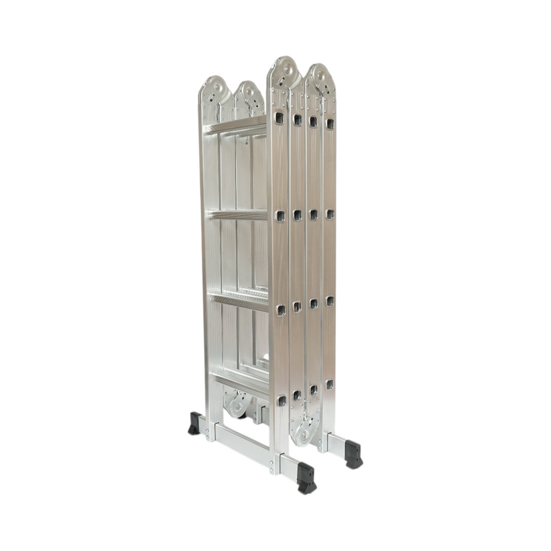 Scala multiuso in alluminio da 5,7 m, 4x5 pioli, pieghevole con cerniere, portata massima 150 kg