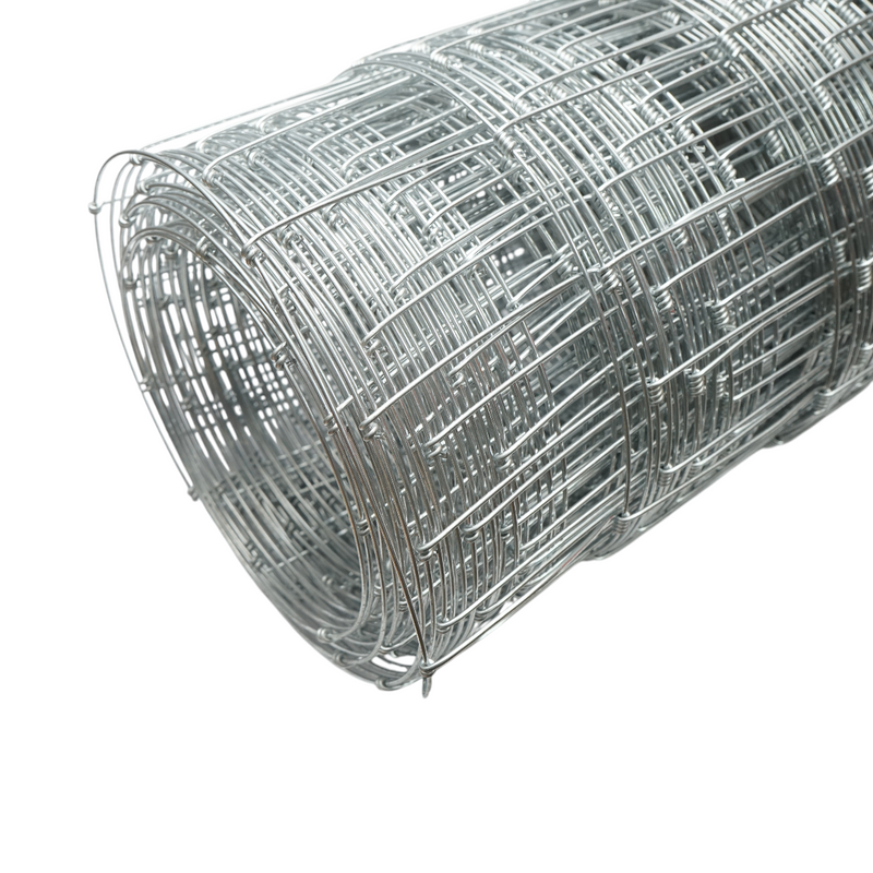 Rotolo di rete metallica zincata a maglia annodata (120 cm x 30 m, diametro filo 2 mm) per recinzioni