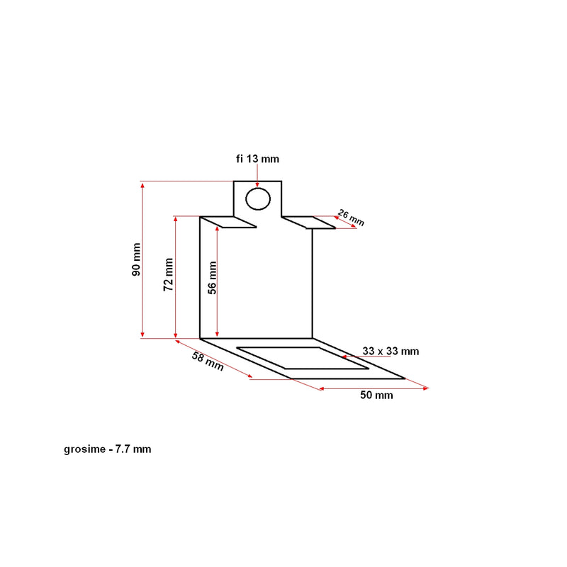 Morsetto a doppio arco 50x7,7 33x33