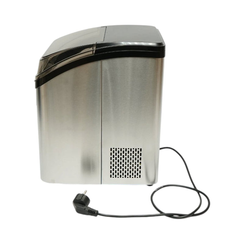 Macchina per ghiaccio a cubetti in acciaio inox 20 kg/24h, serbatoio acqua 2,5 l, cestello di raccolta 1,2 kg, autopulente, display digitale