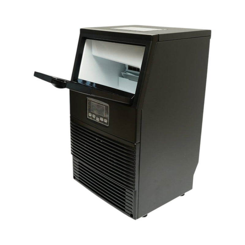 Macchina professionale per il ghiaccio, capacità di produzione 40 kg/24 ore, serbatoio dell'acqua da 3,5 L, collegamento diretto alla rete idrica, cestello di raccolta da 4 kg, funzione di autopulizia, display LCD.
