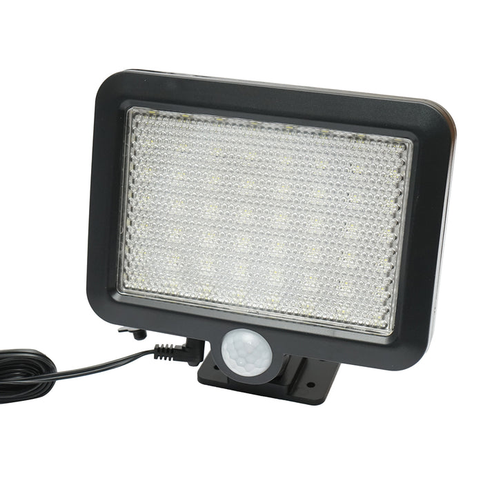 Lampada solare LED 250lm con pannello solare 1W 6V, batteria 1500mAh e sensore di movimento IP44