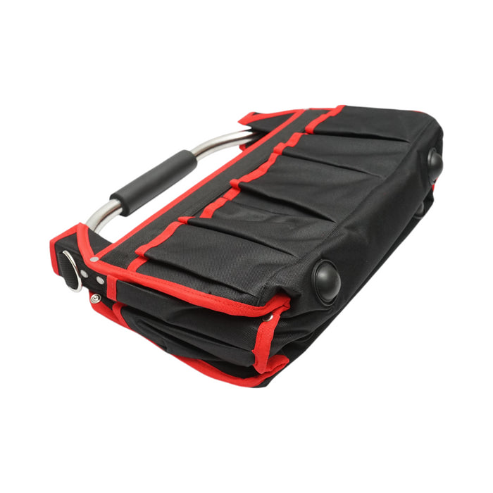 Borsa per attrezzi aperta con 15 tasche, manico in acciaio inossidabile 420x210x290mm