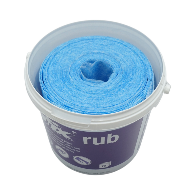 Salviette abrasive professionali umidificate Profix Rub (30x26 cm) per la pulizia di mani, utensili e componenti – Set da 72 pezzi