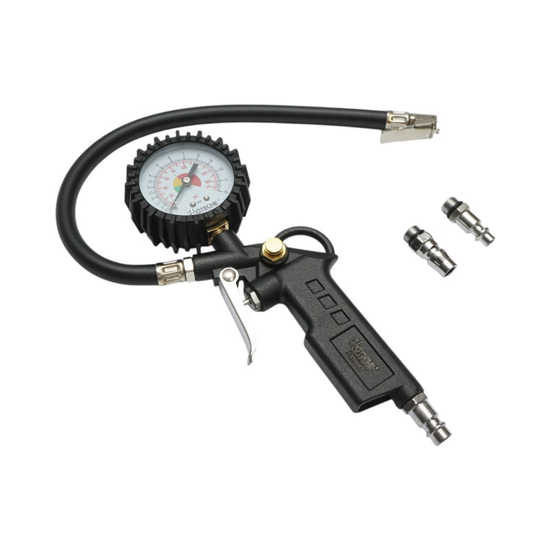 Pistola gonfiaggio pneumatici con tubo e manometro meccanico 0-12 bar Hoteche