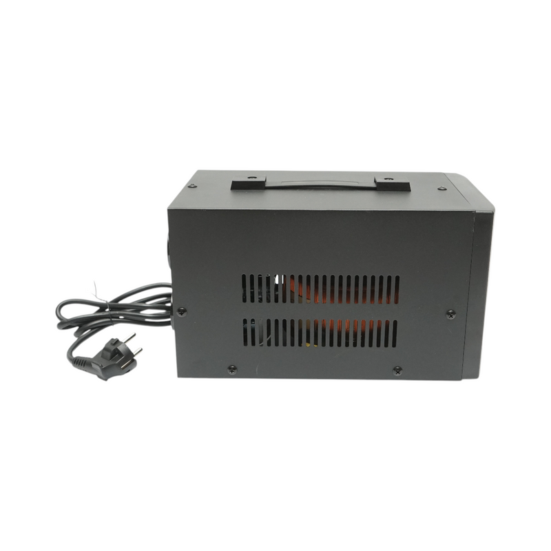 Stabilizzatore di tensione automatico 2000 VA, 1200 W, 140-250 V CA, monofase a relè, 2 prese Schuko da 230 V, display LCD Breckner Germany