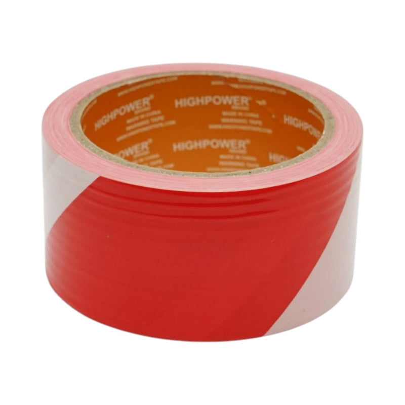 Nastro di segnalazione e avvertenza HighPower in PE, rosso-bianco, 50 mm x 100 m