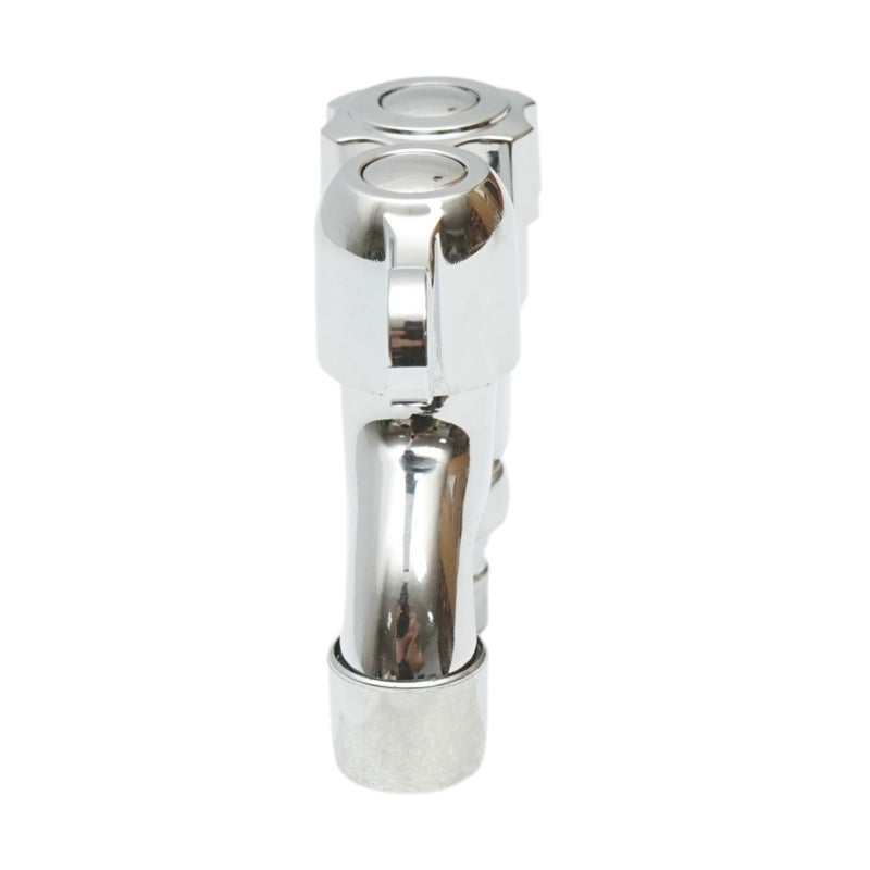 Rubinetto a doppia uscita, a parete, in acciaio inox, finitura cromo lucido
