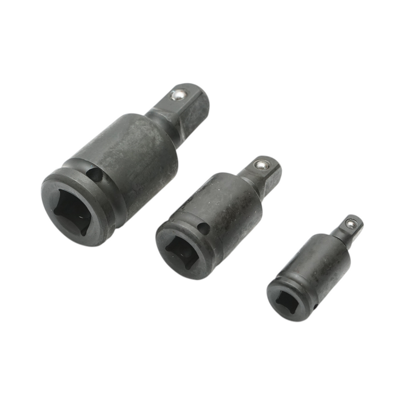 Set di 3 adattatori per giunto universale a impatto (attacco quadro da 1/2", 3/8", 1/4"), in acciaio Cr-Mo Breckner Germany