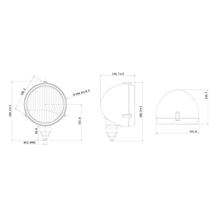 Faro da lavoro universale, faretto per trattori e attrezzature agricole 12V Breckner Germany
