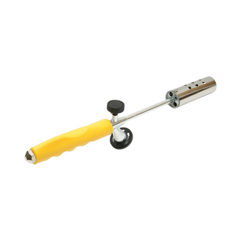 Bruciaerbacce da giardino (380–760 mm), due prolunghe da 190 mm, rotazione a 360 gradi, accensione manuale, fiamma regolabile a 1350°C.