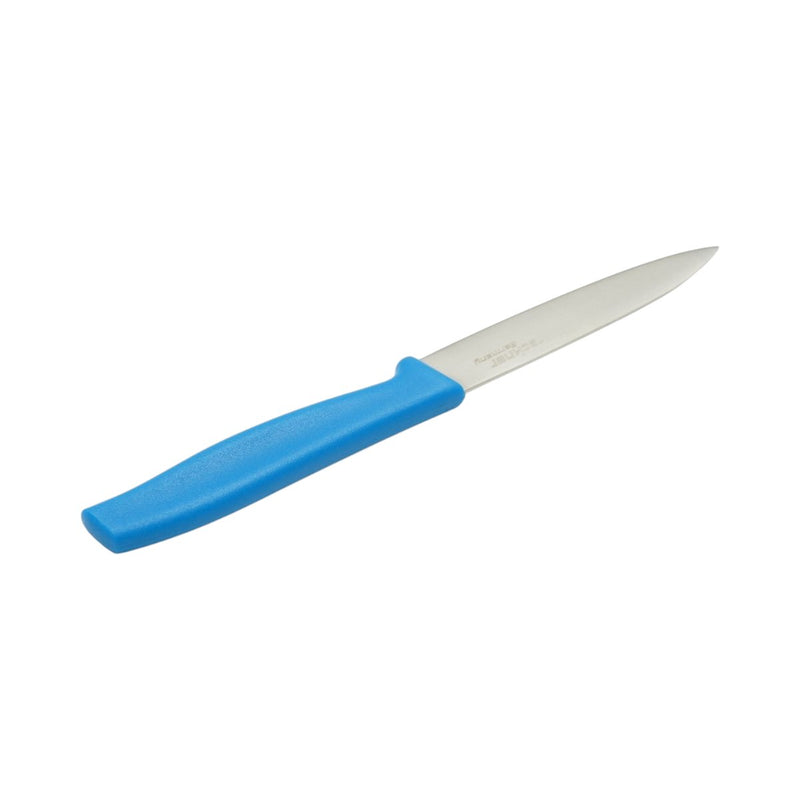 Coltello da pelatura 10 cm, lama in acciaio 5Cr15MoV, manico in PP blu. Breckner Germany