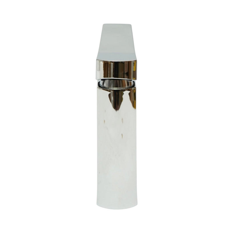 Miscelatore alto a base quadrata per lavabo, monocomando, finitura cromo lucido, acciaio inox, flessibili inclusi