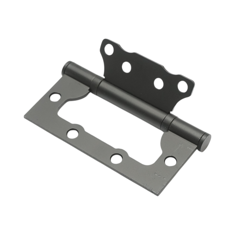 Set di 2 cerniere per mobili complanari a farfalla, 100x50 mm, acciaio nero, viti incluse