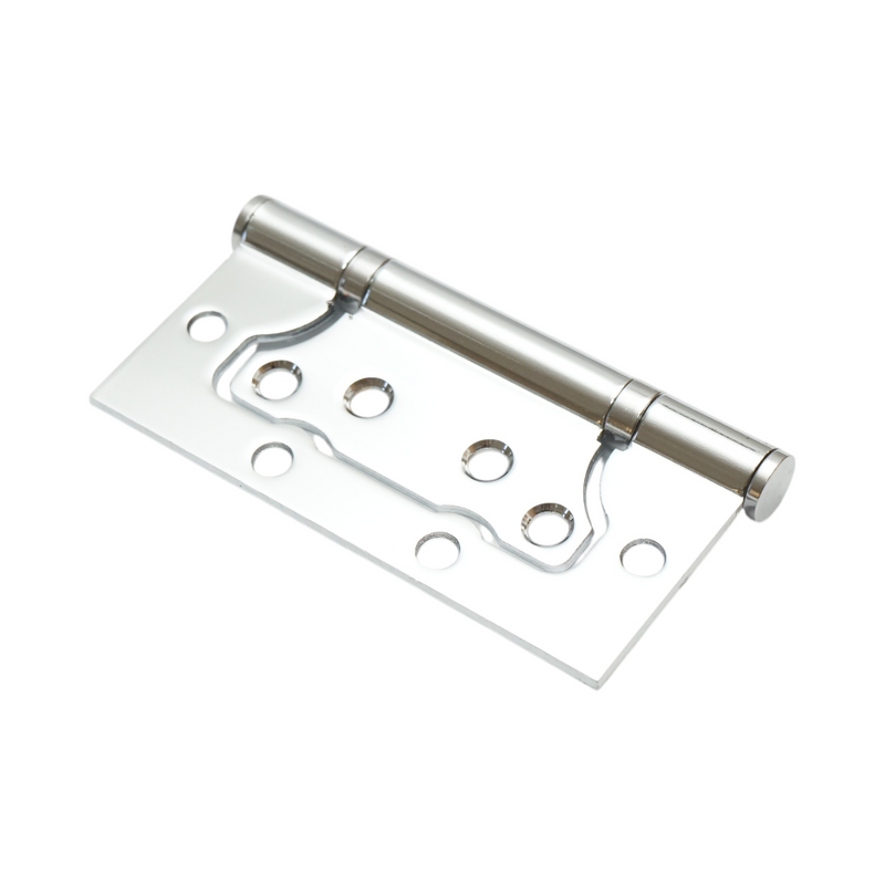 Set di 2 cerniere per mobili complanari a farfalla, 100x50 mm, in acciaio cromato, viti incluse