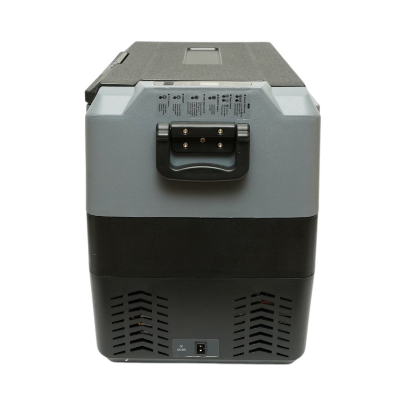 Frigorifero per auto 45L con compressore 12V-24V-220V, 60W, display LCD, doppia zona di raffreddamento, USB 630x390x490mm