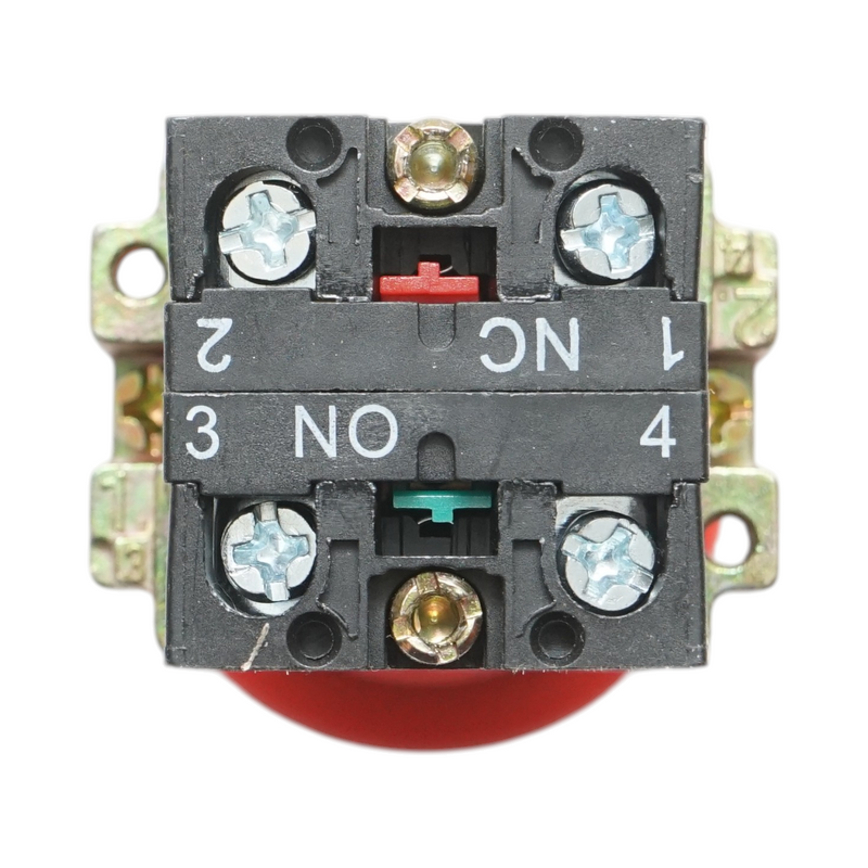 Pulsante di arresto di emergenza rosso 40mm, 1NO+1NC, 400V/10A, LAY5 Breckner Germany