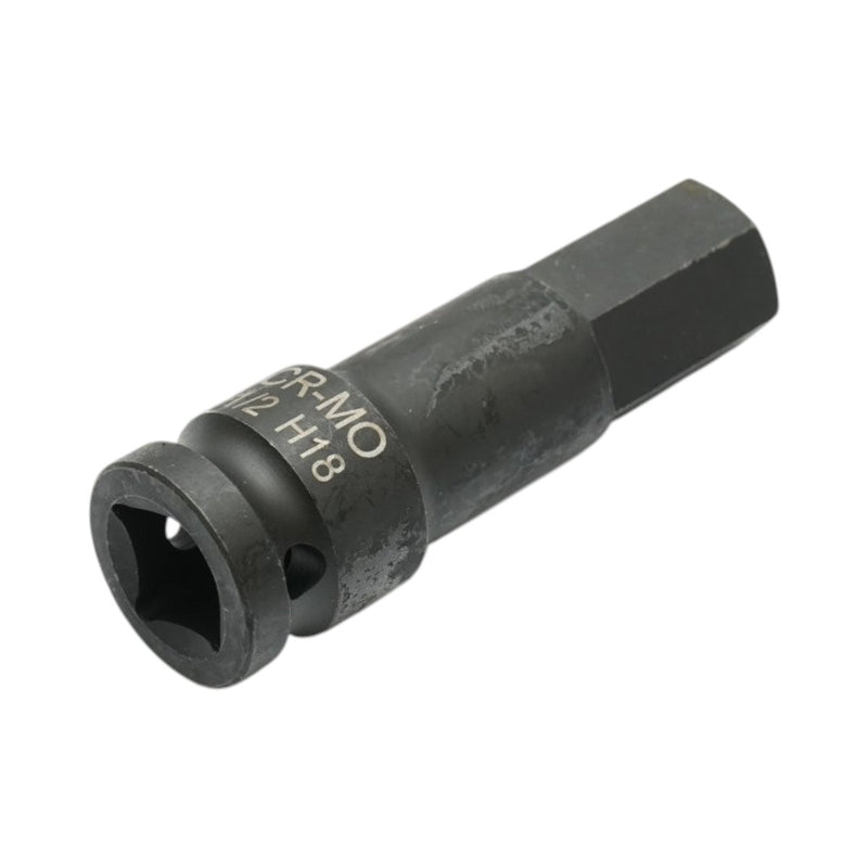 Bussola a inserto esagonale H18 per avvitatori a impulsi, 78 mm, attacco quadro da 1/2", Cr-Mo Breckner Germany