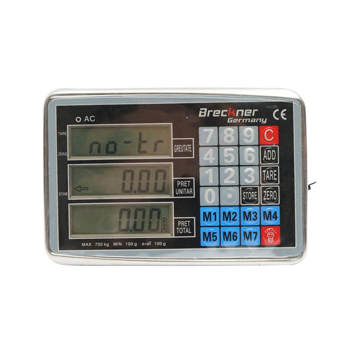 Bilancia Elettronica da Pavimento, Piattaforma 700 kg, Display LCD WIFI Senza Fili, Metallo, 500 x 600 x 155 mm, Batteria Ricaricabile