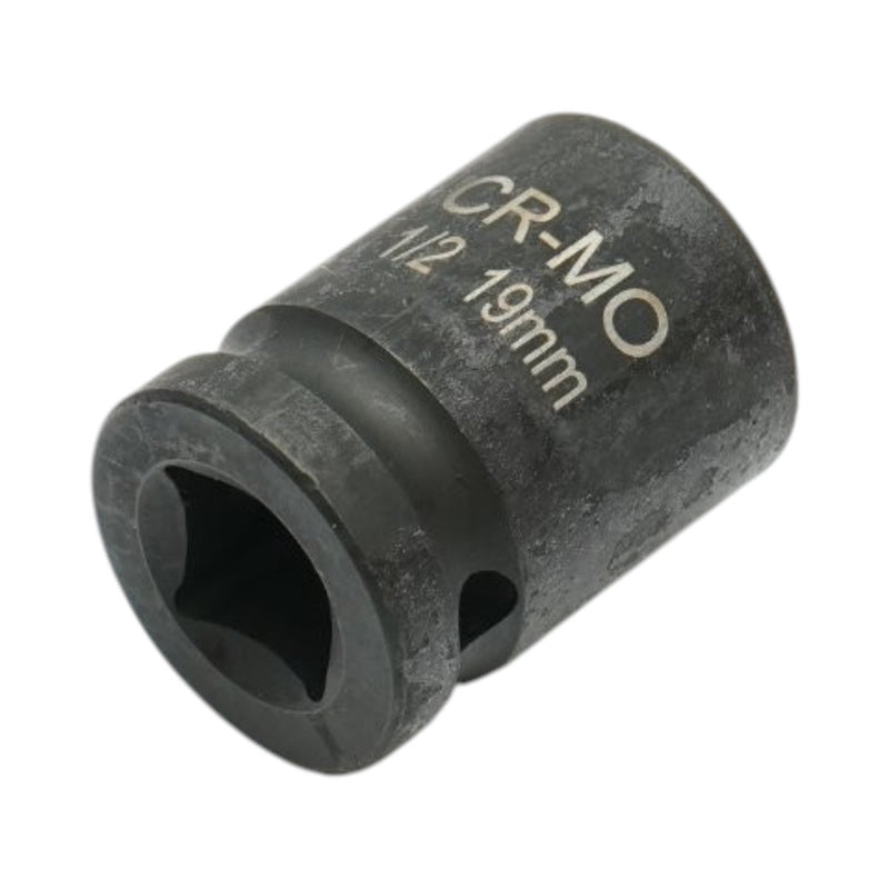 Bussola a impatto bi-esagonale da 19 mm, lunghezza 38 mm, attacco quadro da 1/2", acciaio Cr-Mo Breckner Germany
