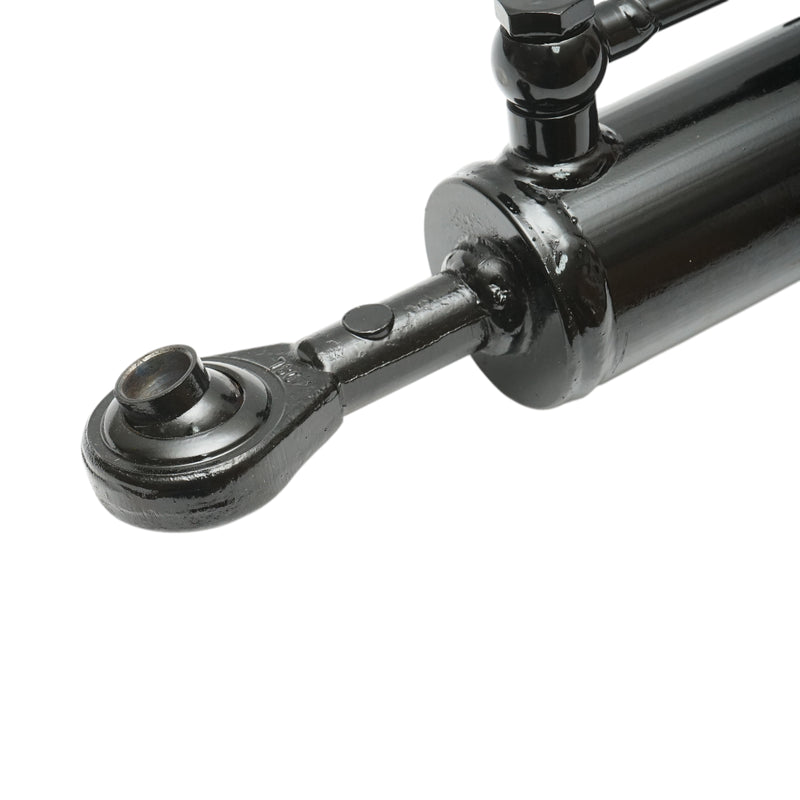 Tirante centrale idraulico regolabile 610–1000 mm, categoria 2-1, con attacco rapido da 25,4 mm, corsa 390 mm, perno da 19 mm, stelo da 35 mm.