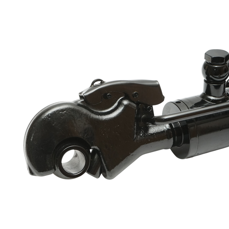 Tirante centrale idraulico regolabile 500–670 mm, categoria 2-2, attacco rapido, corsa 175 mm, stelo da 35 mm, attacco (snodo) Ø 25,4 mm.