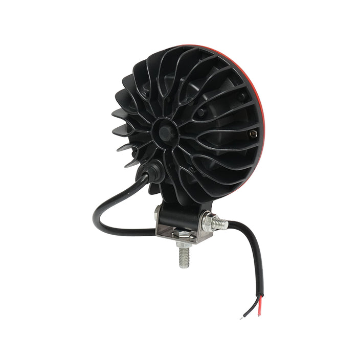 Lampada proiettore rotonda rossa con LED, 30W, 12V/24V, 10-30V, Breckner Germany