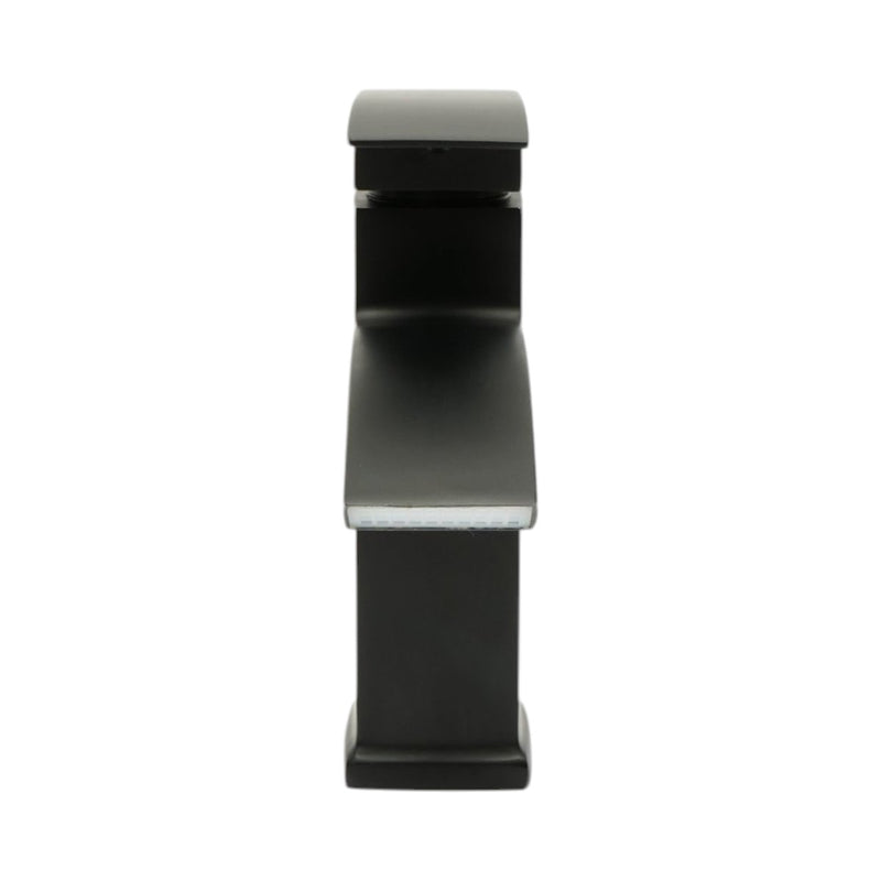Miscelatore lavabo a cascata nero opaco, monocomando, flessibili inclusi Breckner Germany