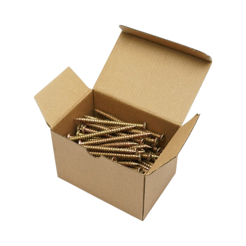 Vite per il fissaggio di serramenti 7,5x92 mm, impronta Torx TX30, acciaio zincato giallo, confezione da 100 pezzi