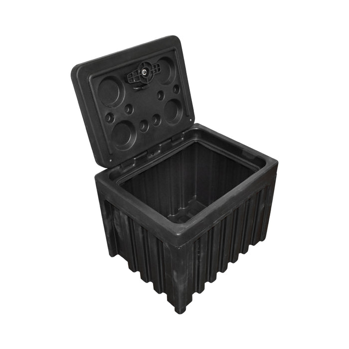 Cassetta per attrezzi senza supporto, in plastica nera 380x400x500 mm