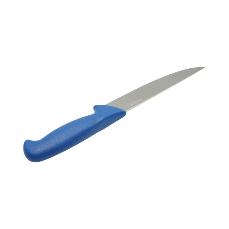 Coltello professionale da macelleria e macellazione da 18 cm, lama in acciaio 5Cr15MoV, manico in nylon blu.Breckner Germany