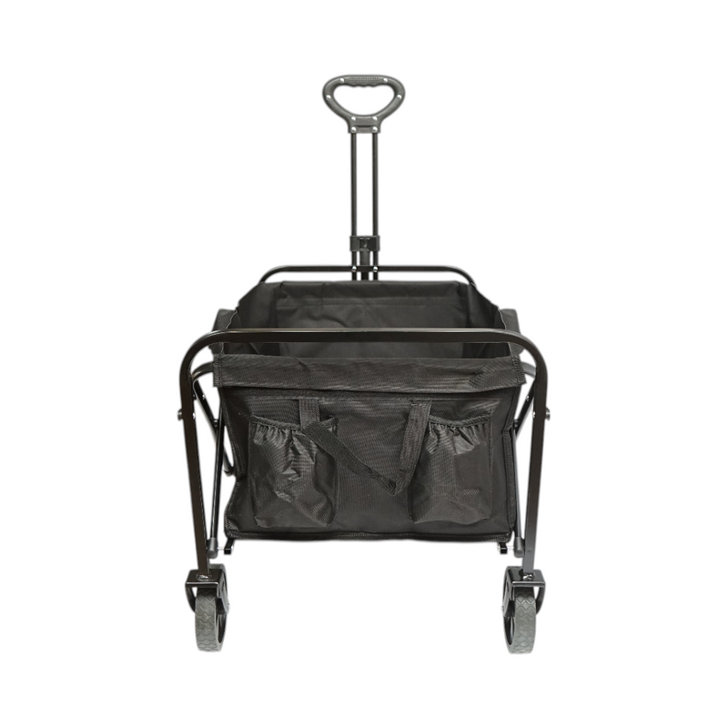 Carrello pieghevole per giardino e campeggio con ruote, manico estensibile, telaio in metallo e struttura in tessuto (70x48x47 cm) Breckner Germany