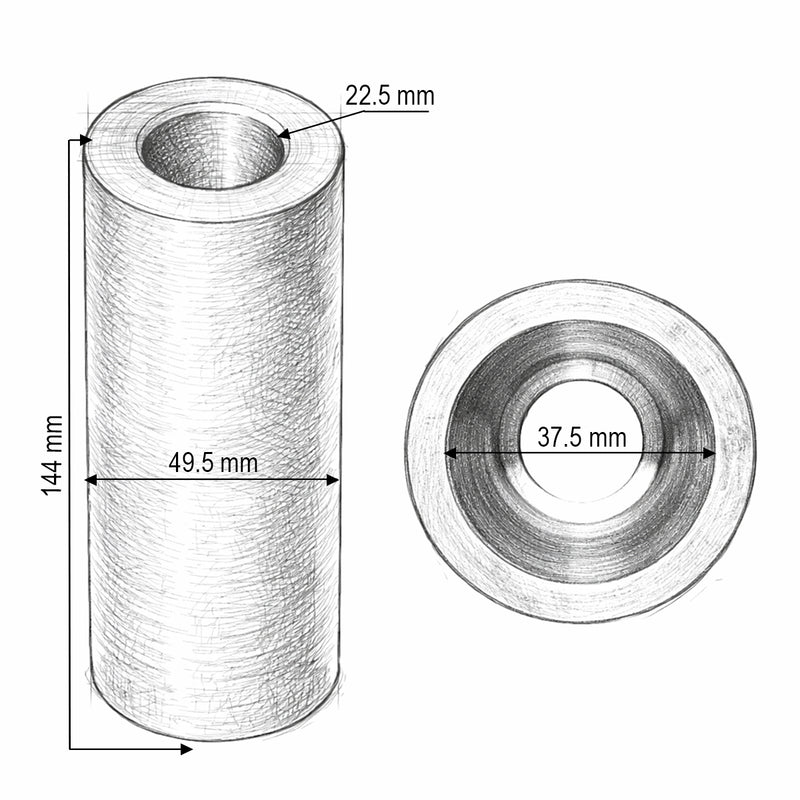 Boccola da saldare per punta portaballe 22,5/37,5x49,5x144 mm