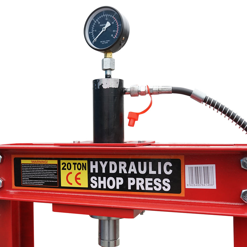 Pressa idraulica 20T, apertura regolabile 0-820mm, corsa pistone 0-150mm
