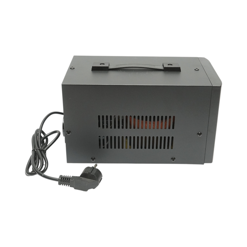 Stabilizzatore di tensione automatico 1000VA, 600W, 140-250VAC, monofase a relè, 1 presa Schuko 230V, display LCD Breckner Germany